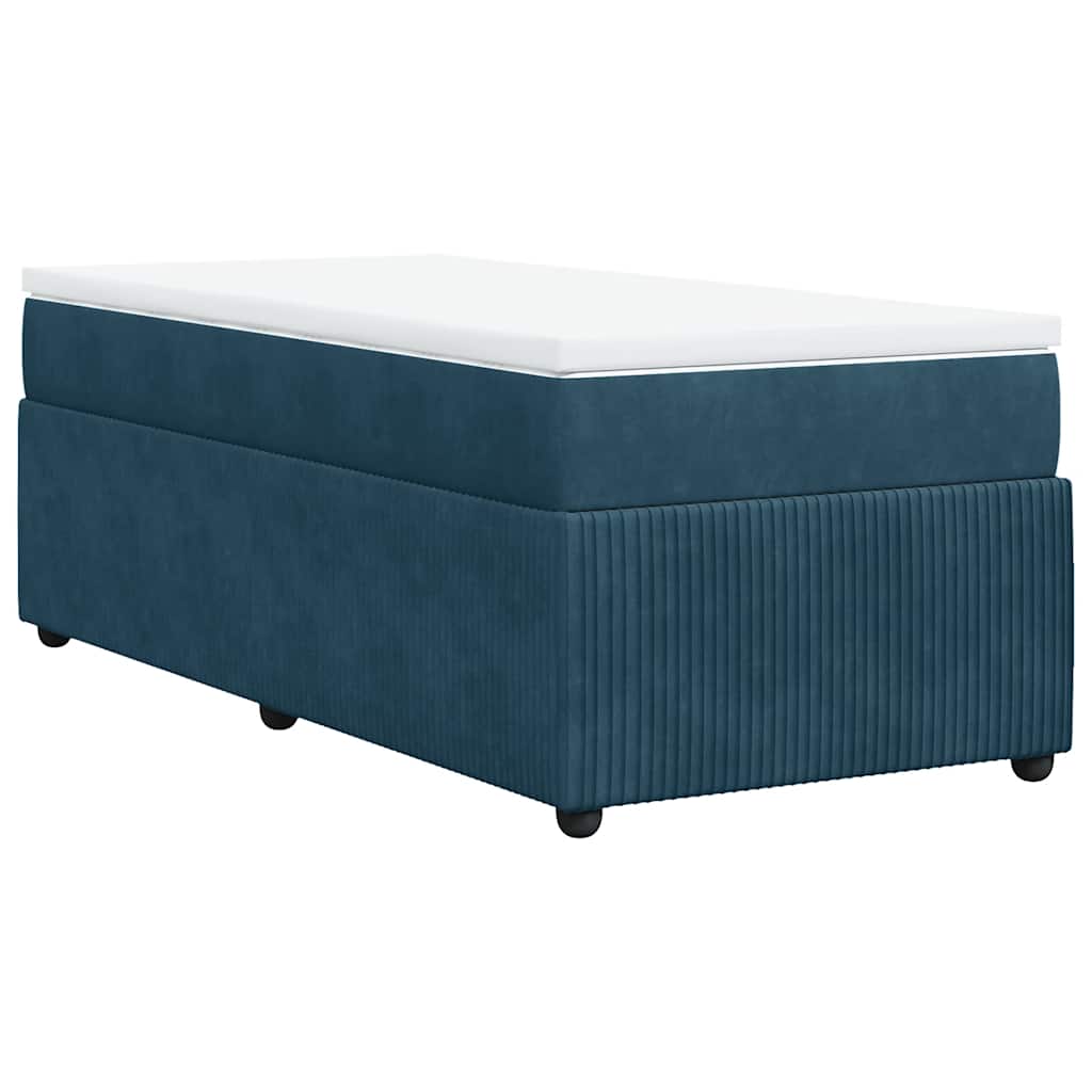 Box spring krevet s madracem tamnoplavi 100x200 cm baršunasti