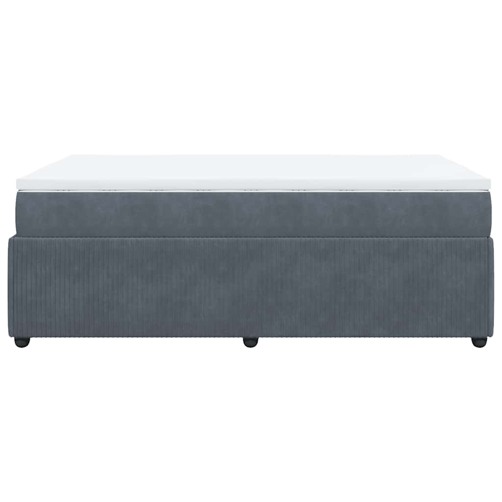 Krevet box spring s madracem tamnosivi 120 x 190 cm baršun