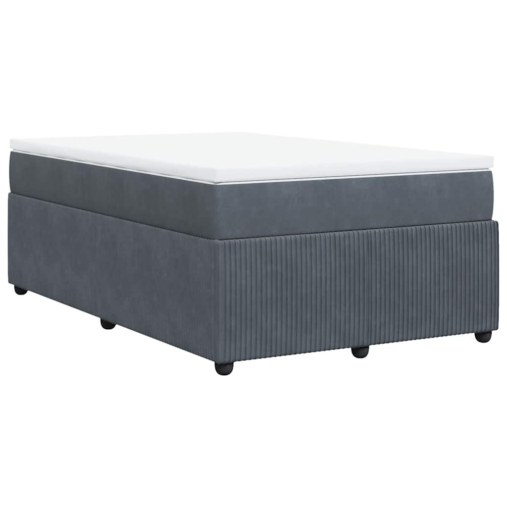 Krevet box spring s madracem tamnosivi 120 x 190 cm baršun