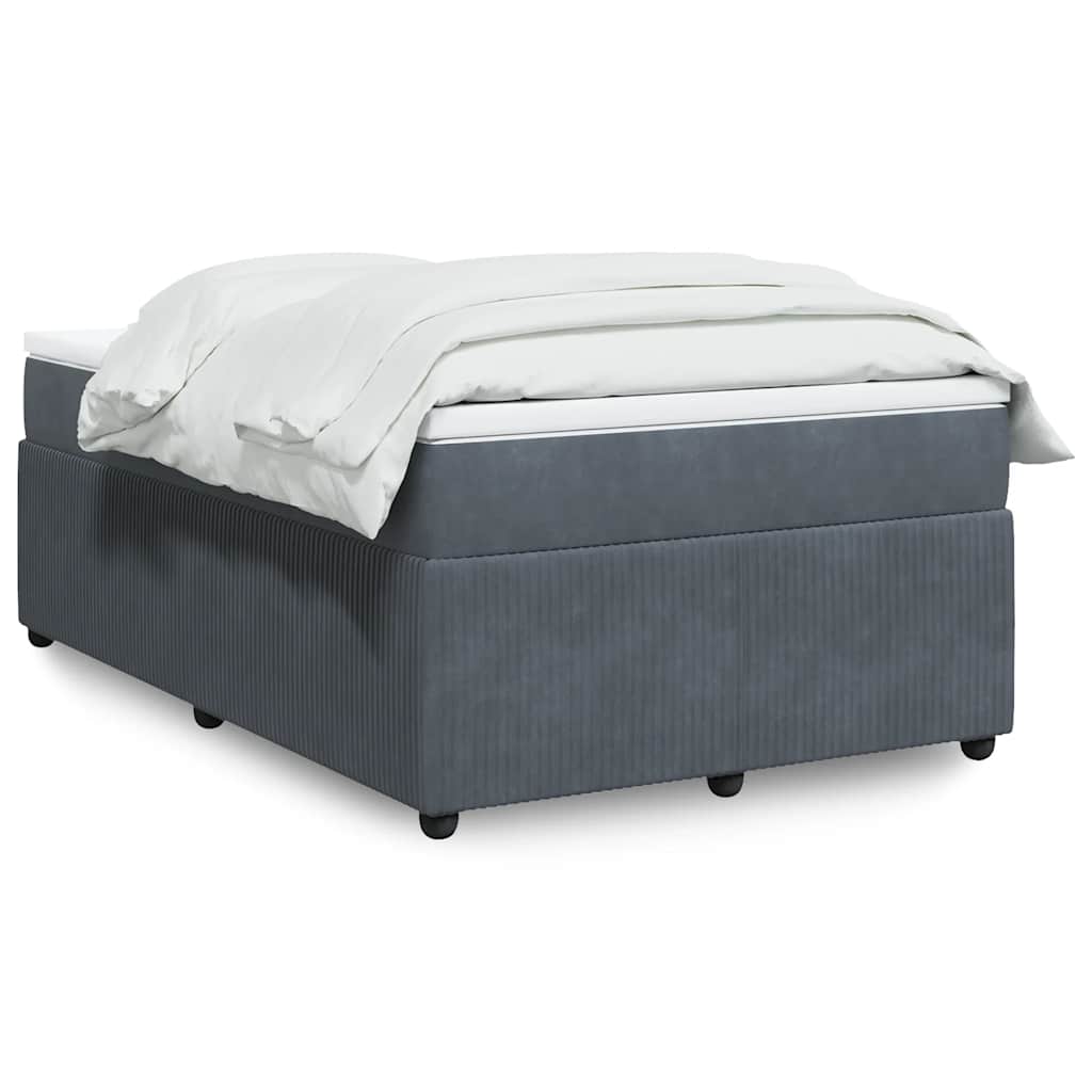 Krevet box spring s madracem tamnosivi 120 x 190 cm baršun