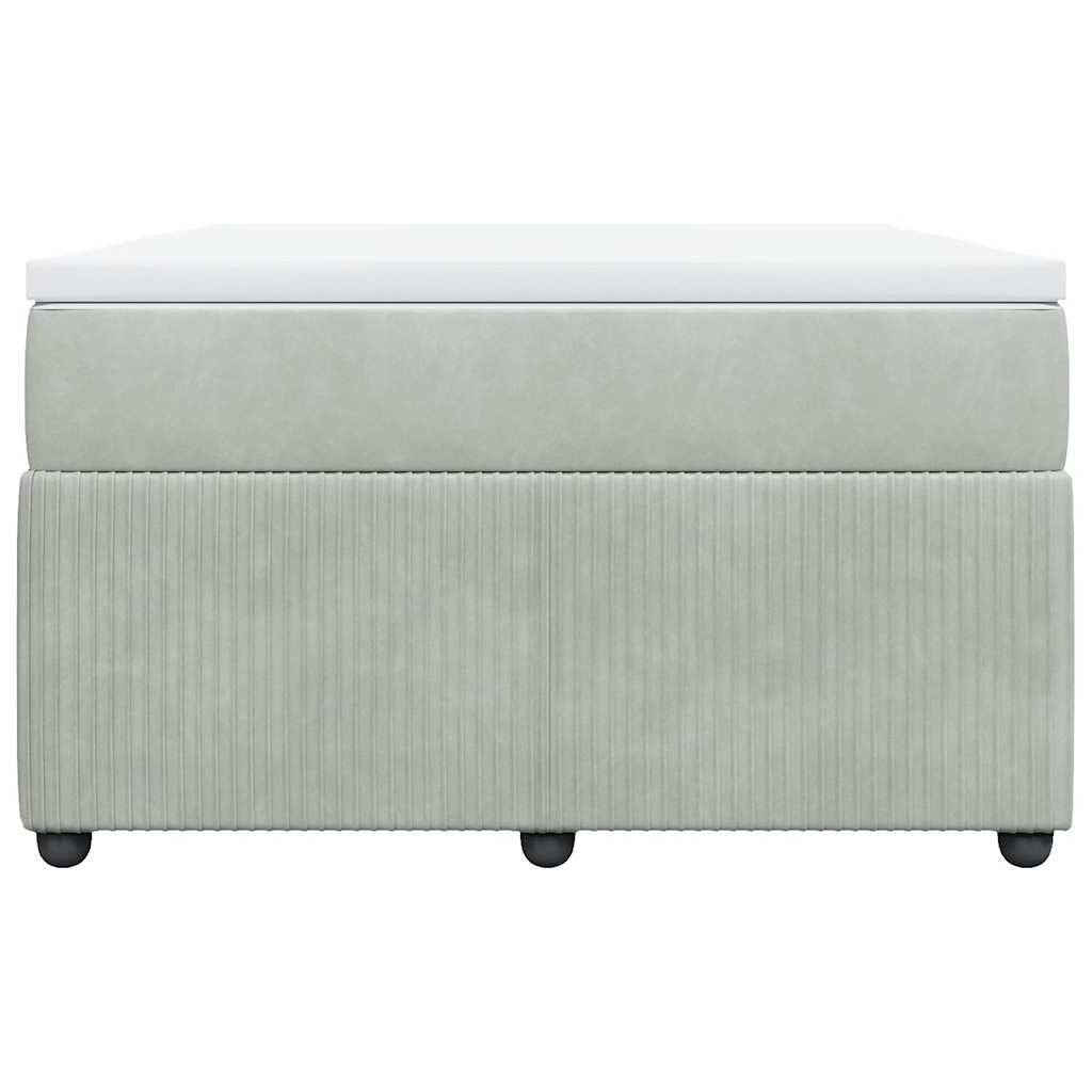 Box spring krevet s madracem svjetlosivi 120x200 cm baršunasti