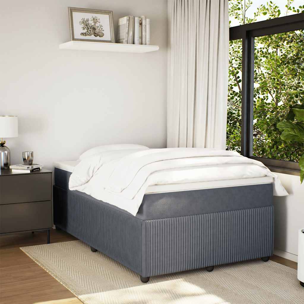Box spring krevet s madracem tamnosivi 120 x 200 cm baršunasti