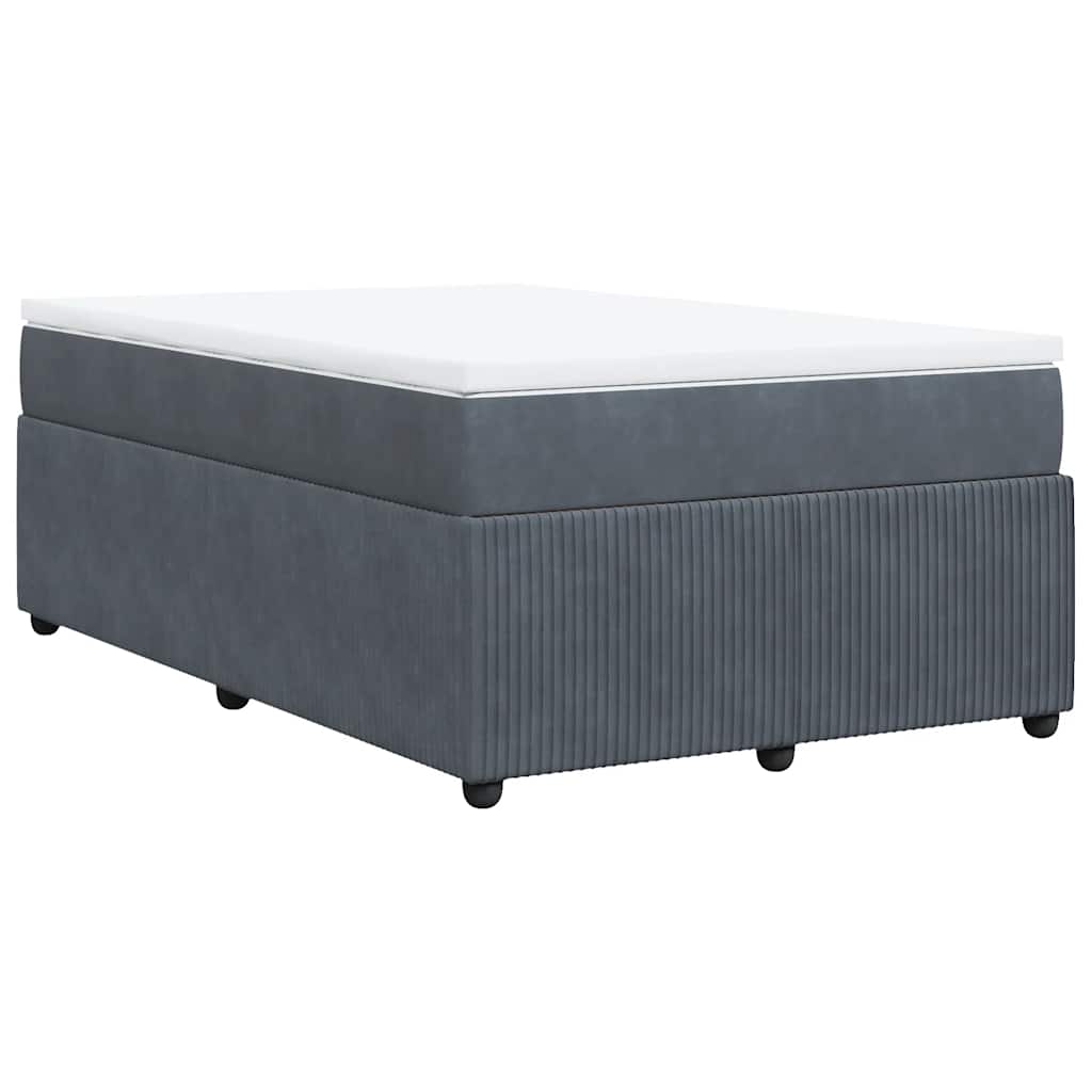Box spring krevet s madracem tamnosivi 120 x 200 cm baršunasti