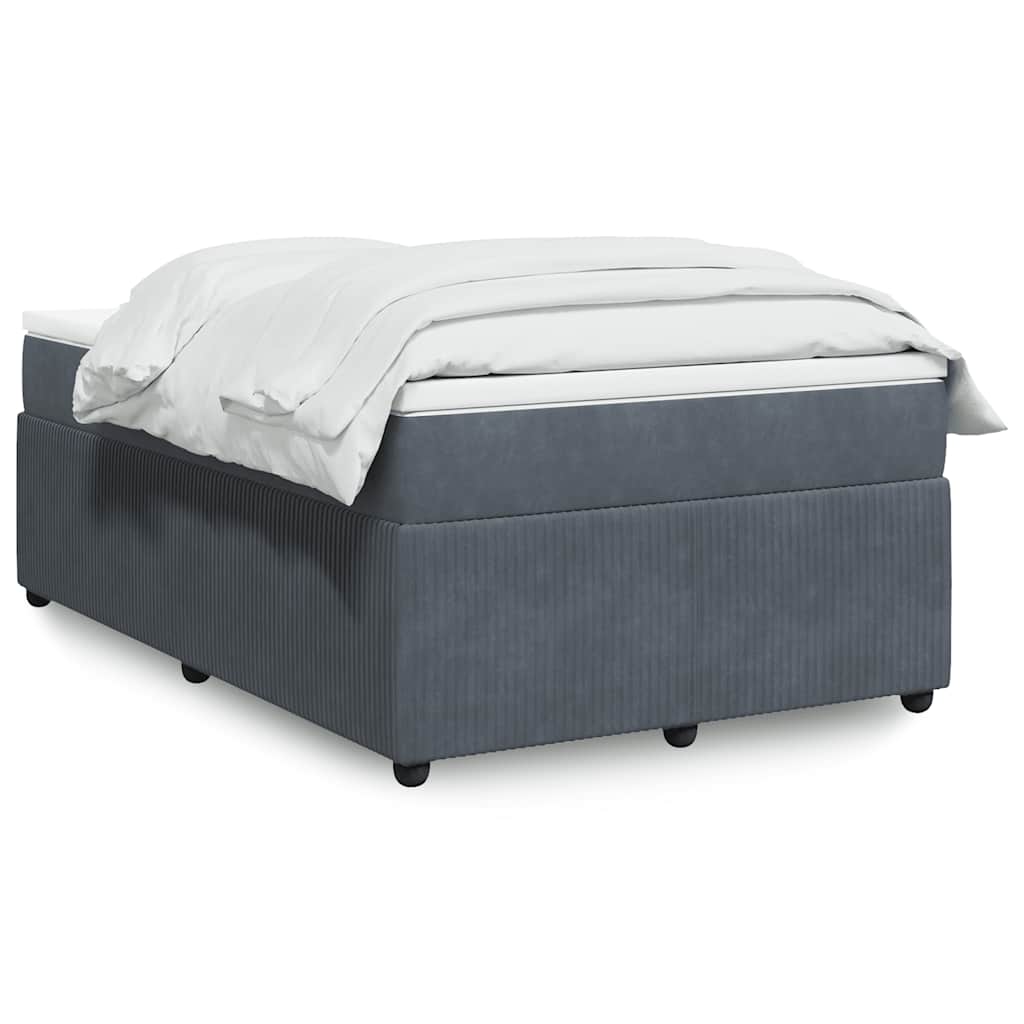 Box spring krevet s madracem tamnosivi 120 x 200 cm baršunasti
