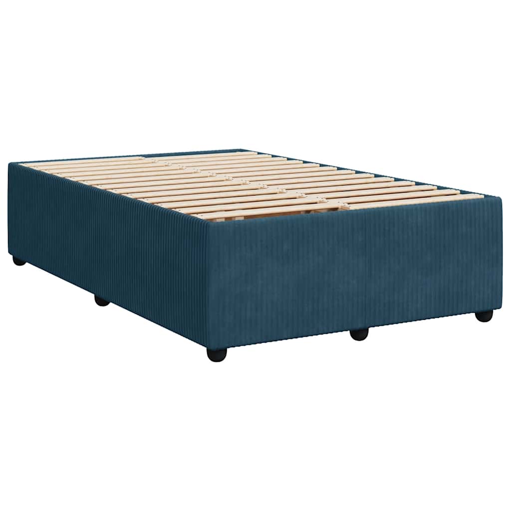 Box spring krevet s madracem tamnoplavi 120 x 200 cm baršunasti
