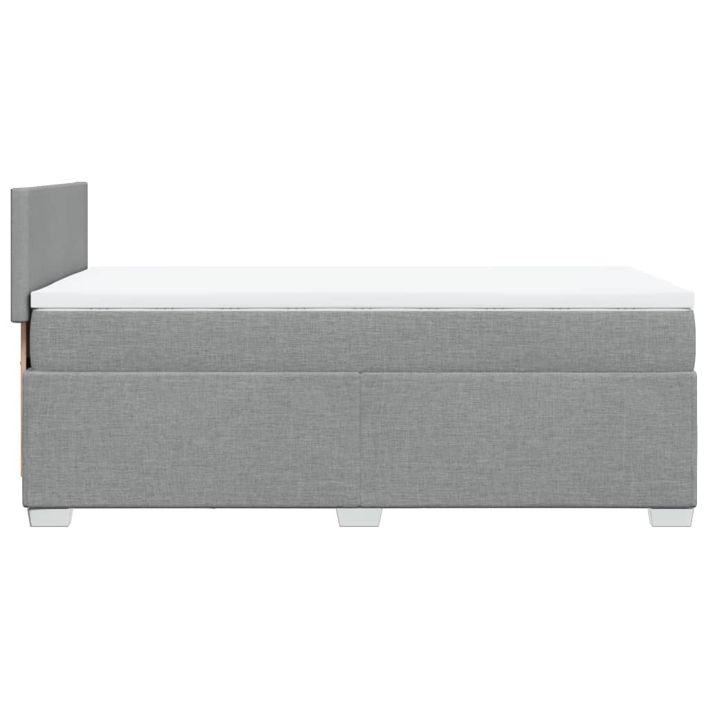 Box spring krevet s madracem svjetlosivi 90x190 cm od tkanine