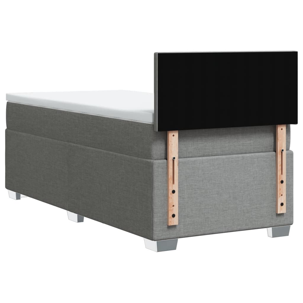 Box spring krevet s madracem svjetlosivi 90x190 cm od tkanine