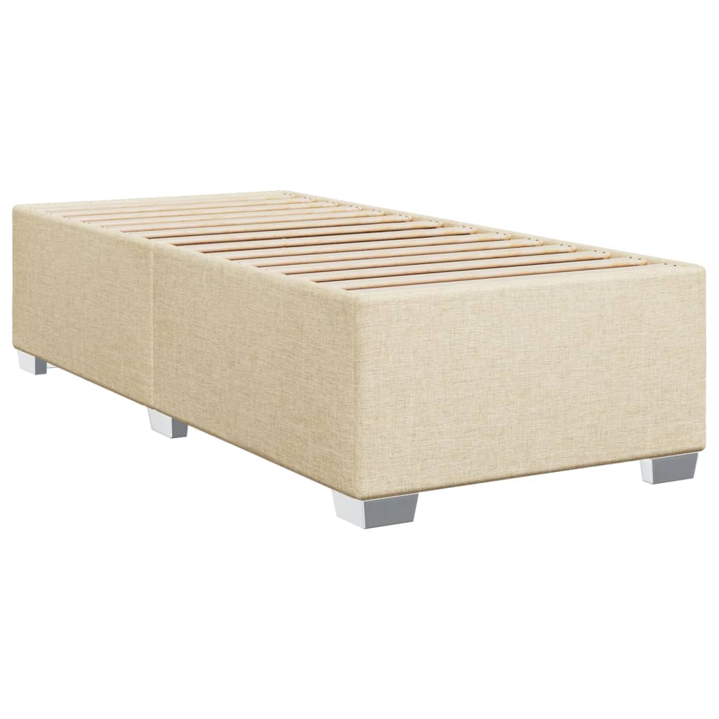 Krevet s oprugama i madracem krem 90 x 190 cm od tkanine