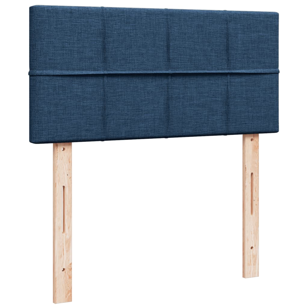 Krevet s oprugama i madracem plavi 90 x 190 cm od tkanine