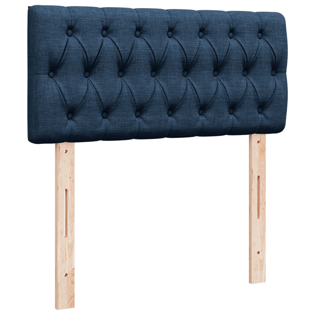 Krevet s oprugama i madracem plavi 90 x 190 cm od tkanine