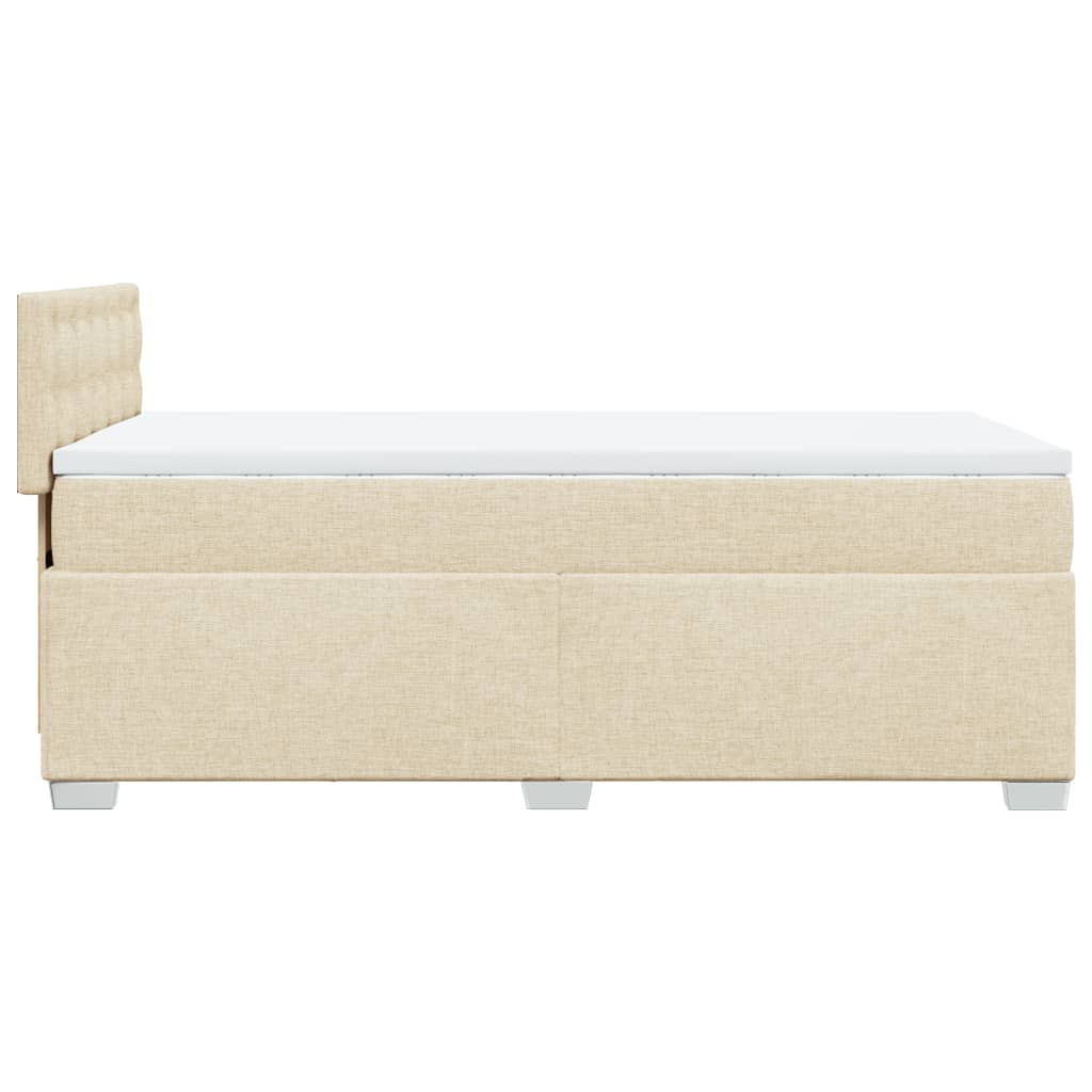 Krevet s oprugama i madracem krem 90 x 190 cm od tkanine