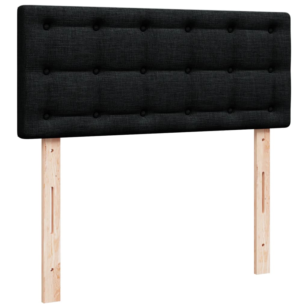 Krevet s oprugama i madracem crni 120 x 200cm od tkanine