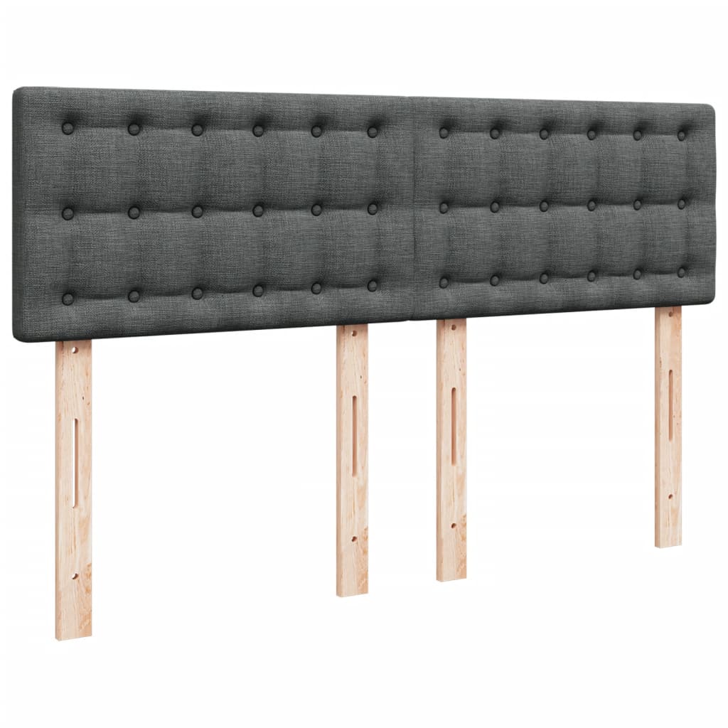 Krevet s oprugama i madracem tamnosivi 140x190 cm od tkanine