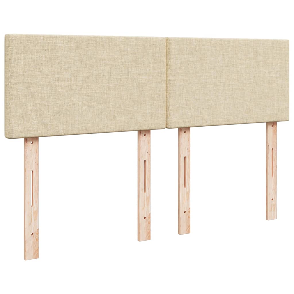 Krevet s oprugama i madracem krem 140x200 cm od tkanine