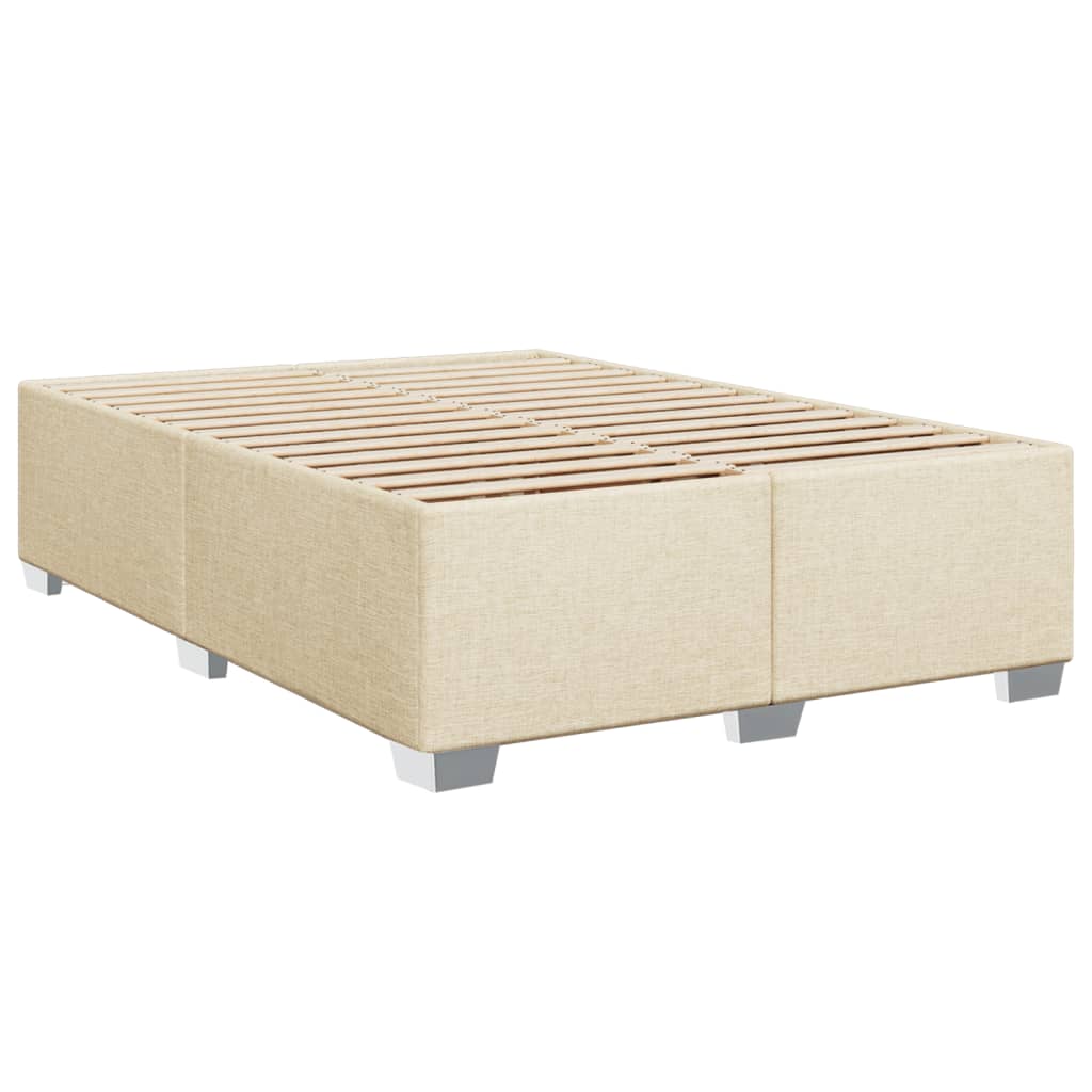 Krevet s oprugama i madracem krem 140x200 cm od tkanine