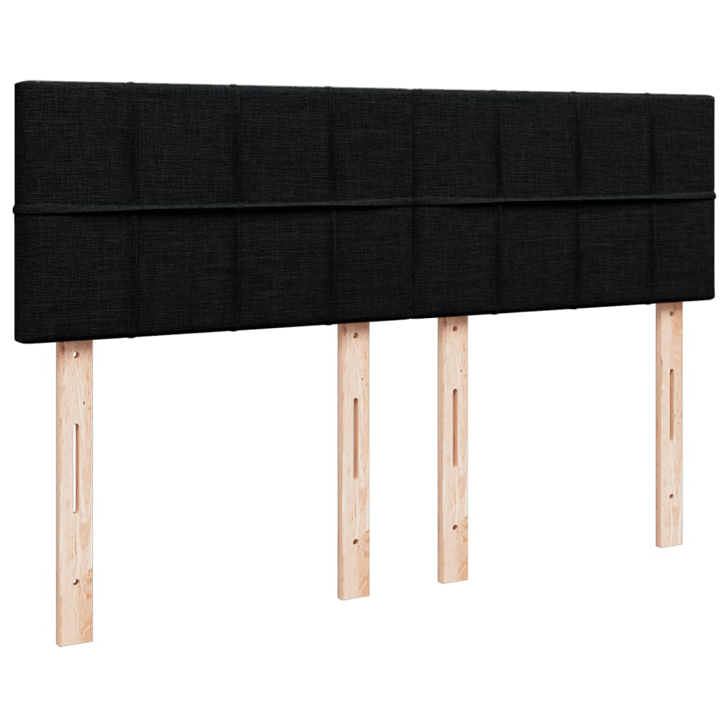 Krevet s oprugama i madracem crni 160x200 cm od tkanine