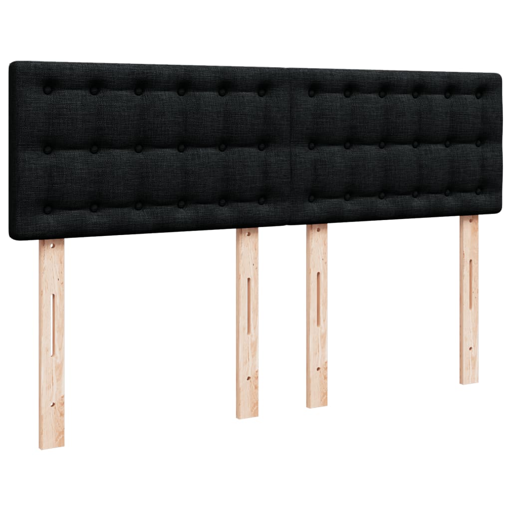 Krevet s oprugama i madracem crni 160x200 cm od tkanine