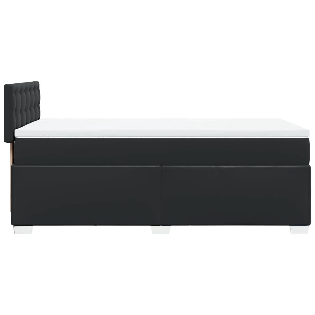 Krevet s oprugama i madracem crni 90 x 200 cm od umjetne kože