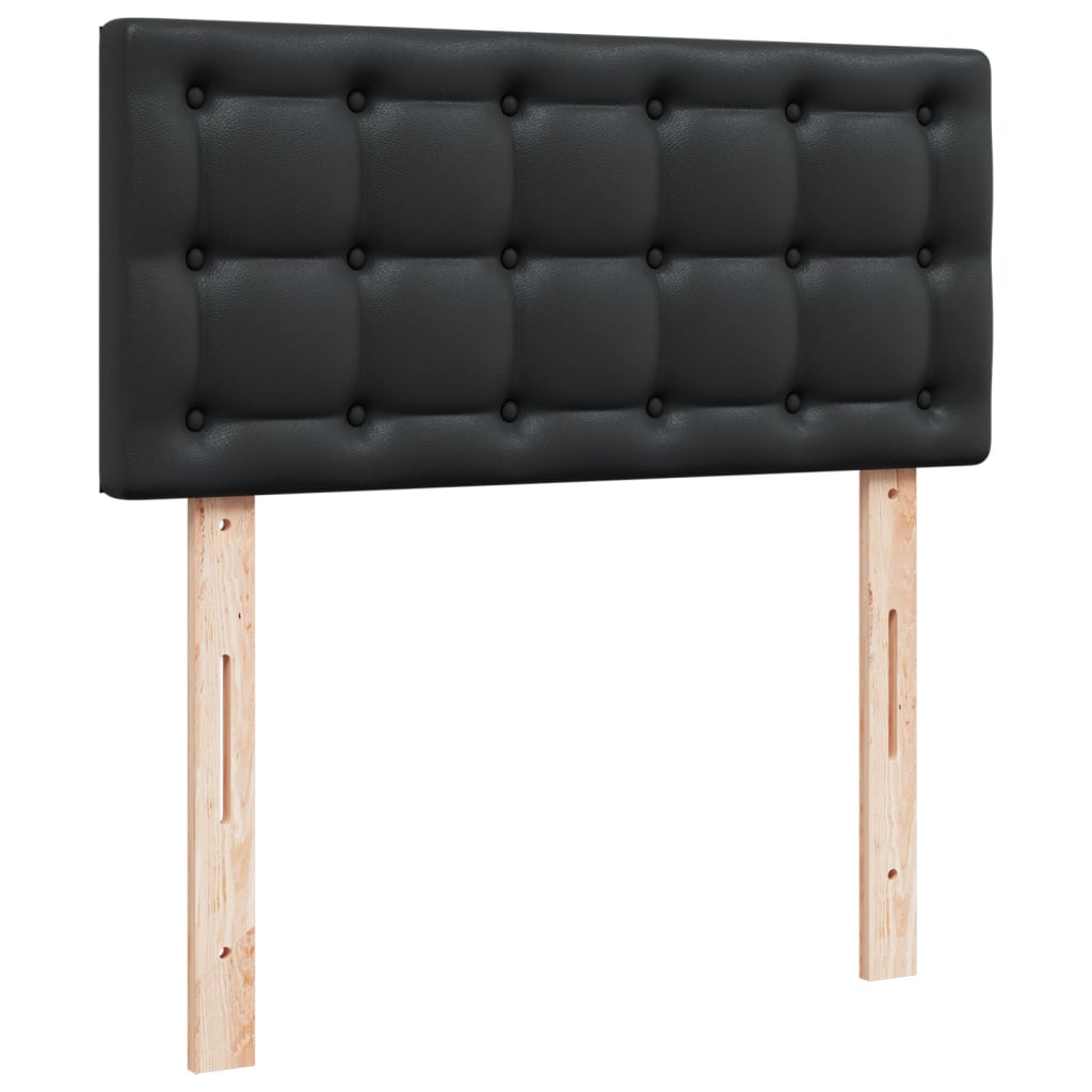Krevet s oprugama i madracem crni 90 x 200 cm od umjetne kože