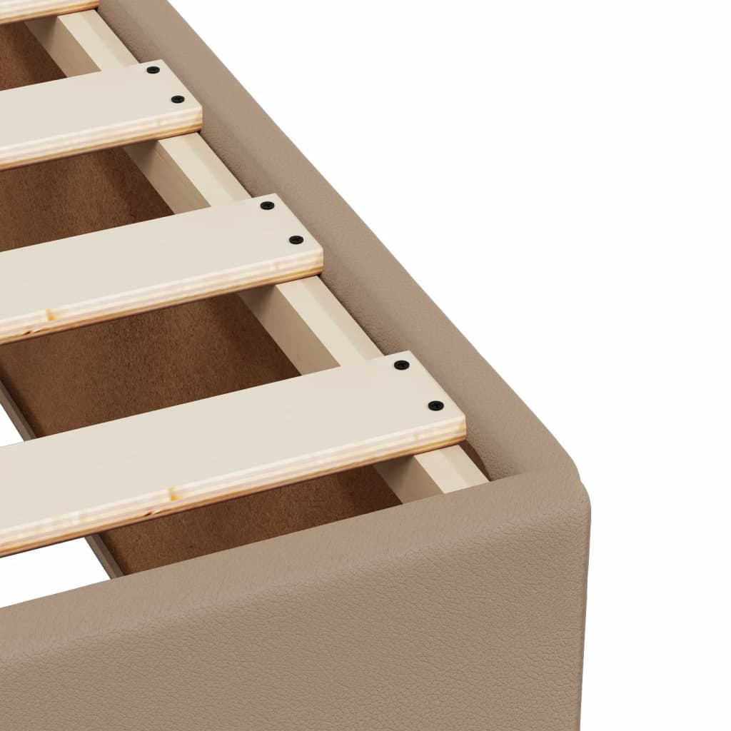 Krevet s oprugama i madrac cappuccino 140x190cm od umjetne kože