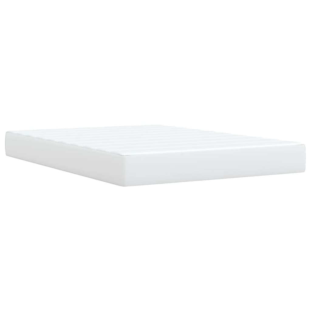 Krevet s oprugama i madracem bijeli 160x200 cm od umjetne kože