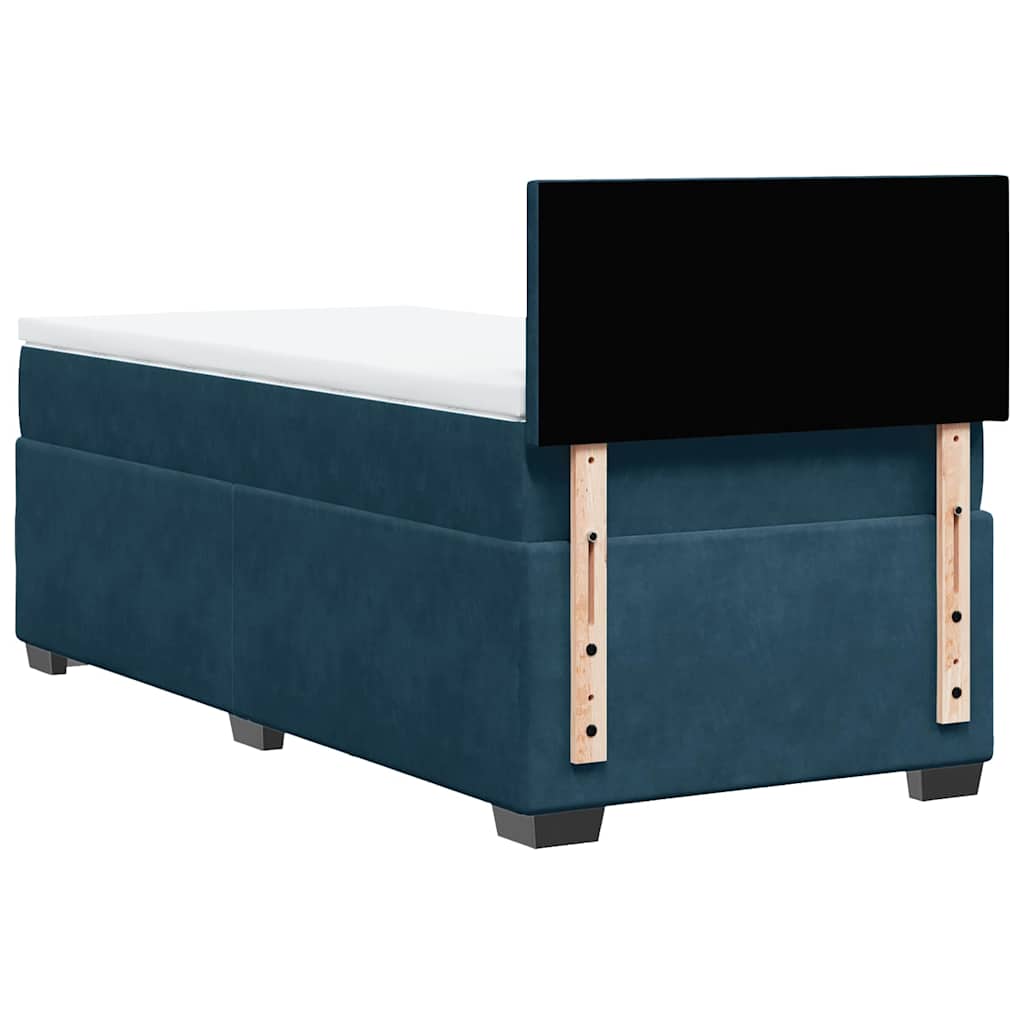 Box spring krevet s madracem tamnoplavi 80 x 200 cm baršunasti