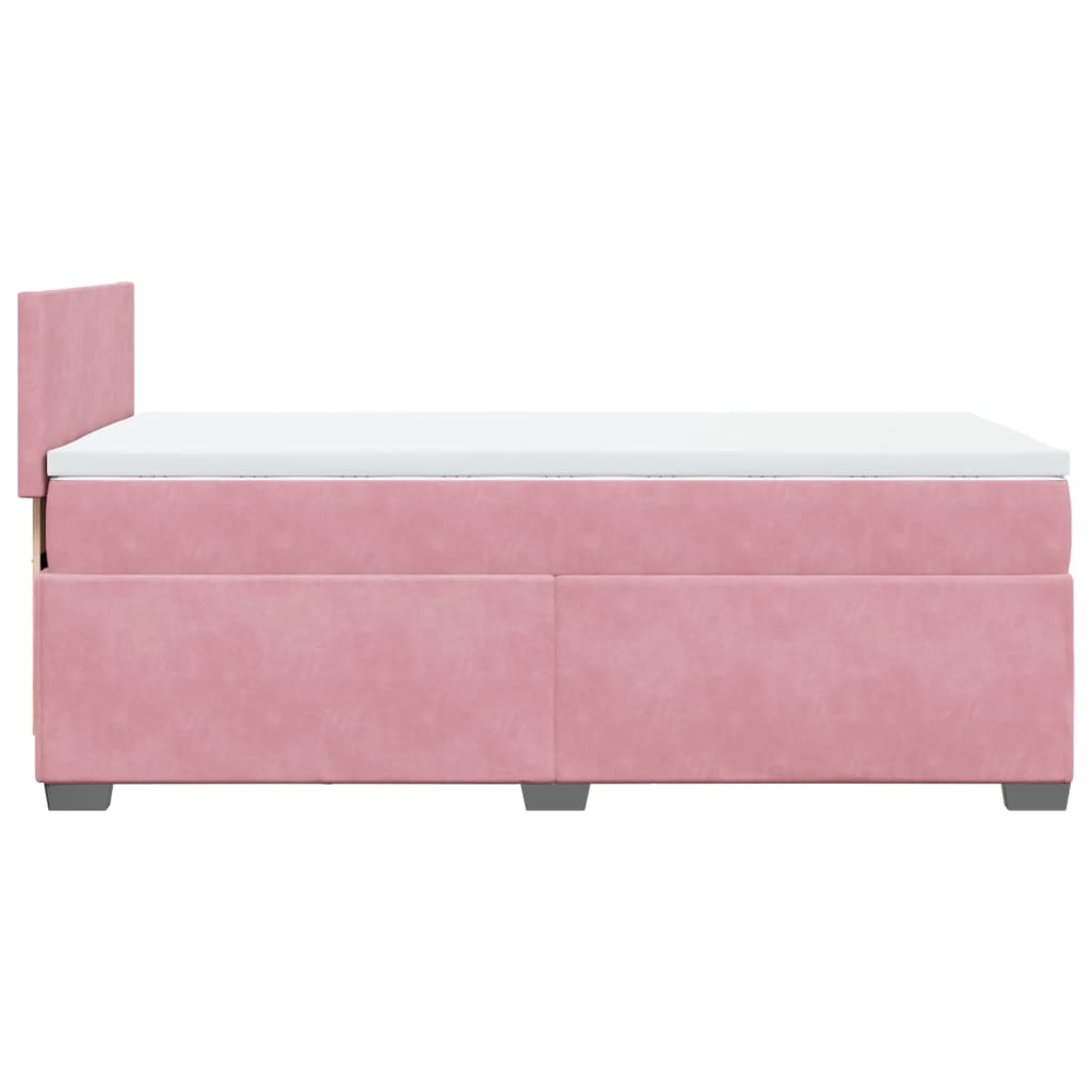 Box spring krevet s madracem ružičasti 80 x 200 cm baršunasti