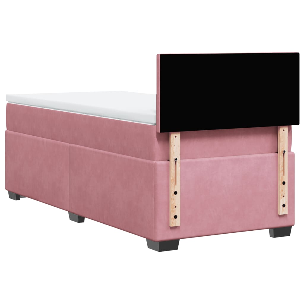 Box spring krevet s madracem ružičasti 80 x 200 cm baršunasti