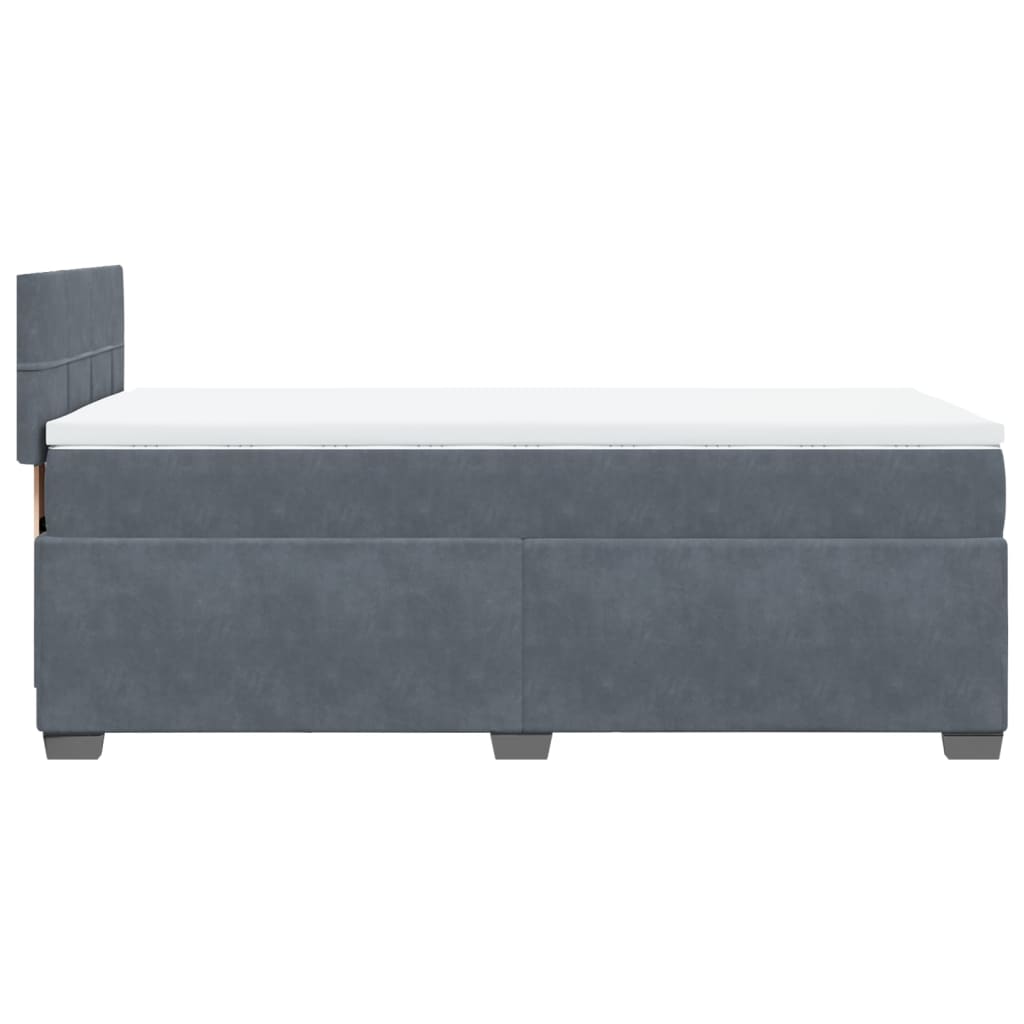 Box spring krevet s madracem tamnosivi 80 x 200 cm baršunasti