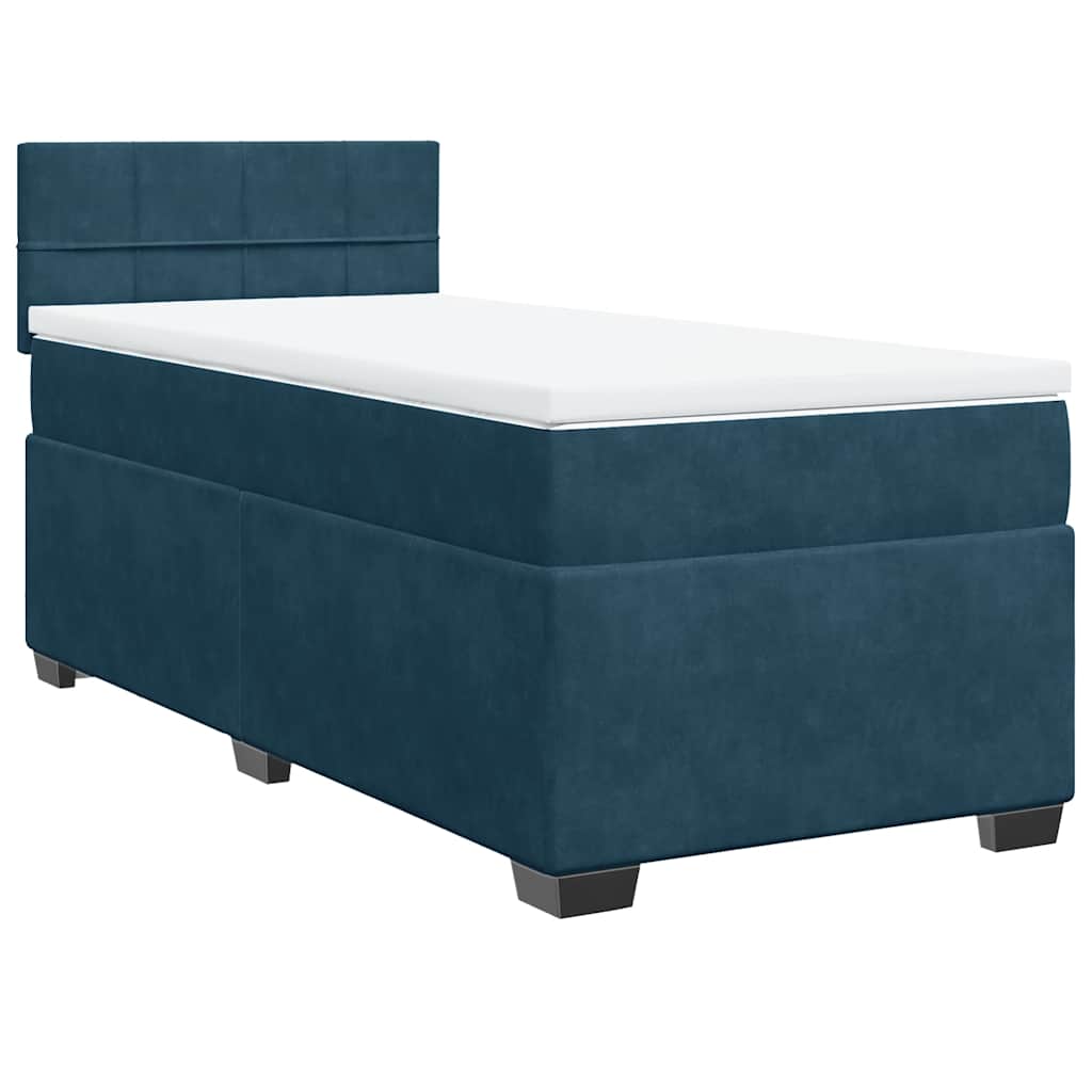 Box spring krevet s madracem tamnoplavi 80 x 200 cm baršunasti