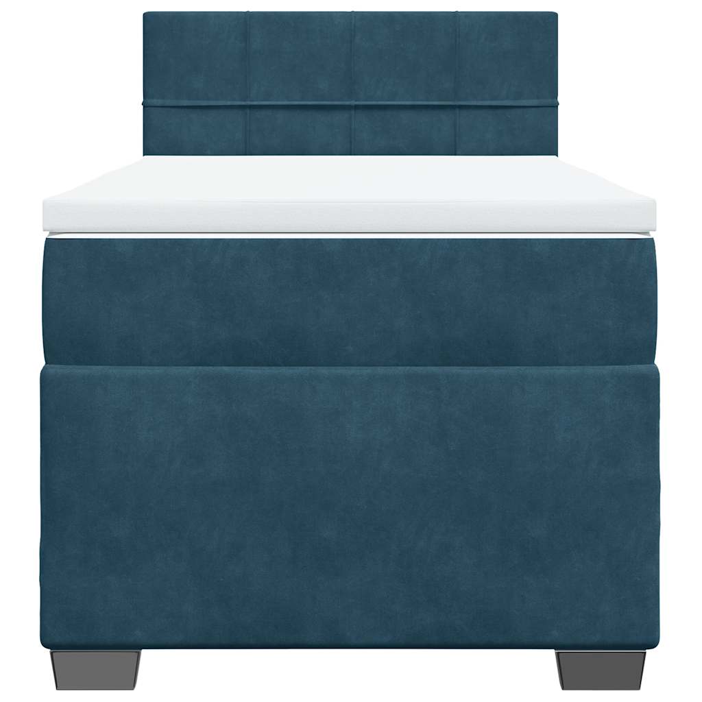 Box spring krevet s madracem tamnoplavi 80 x 200 cm baršunasti