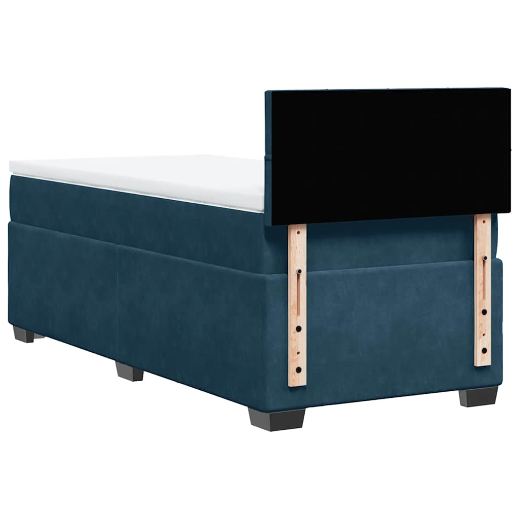 Box spring krevet s madracem tamnoplavi 80 x 200 cm baršunasti
