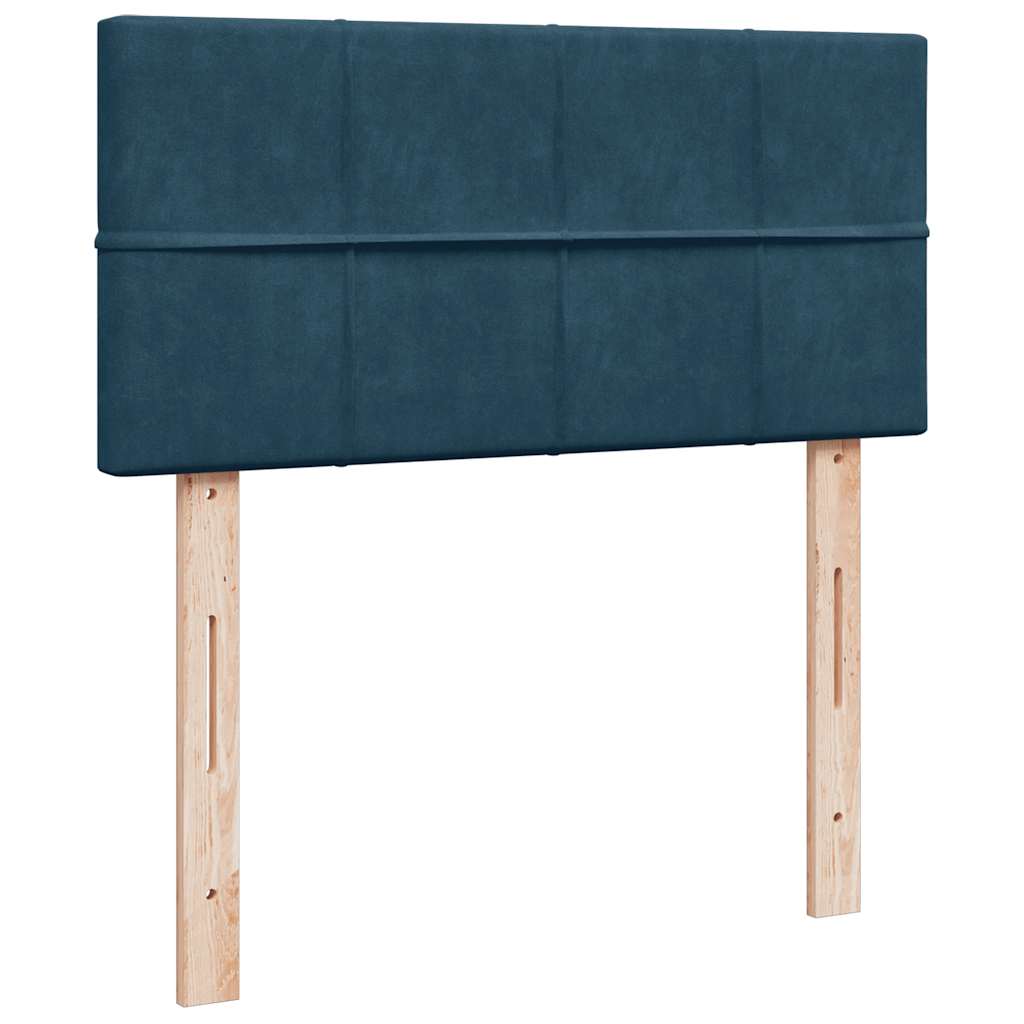 Box spring krevet s madracem tamnoplavi 80 x 200 cm baršunasti