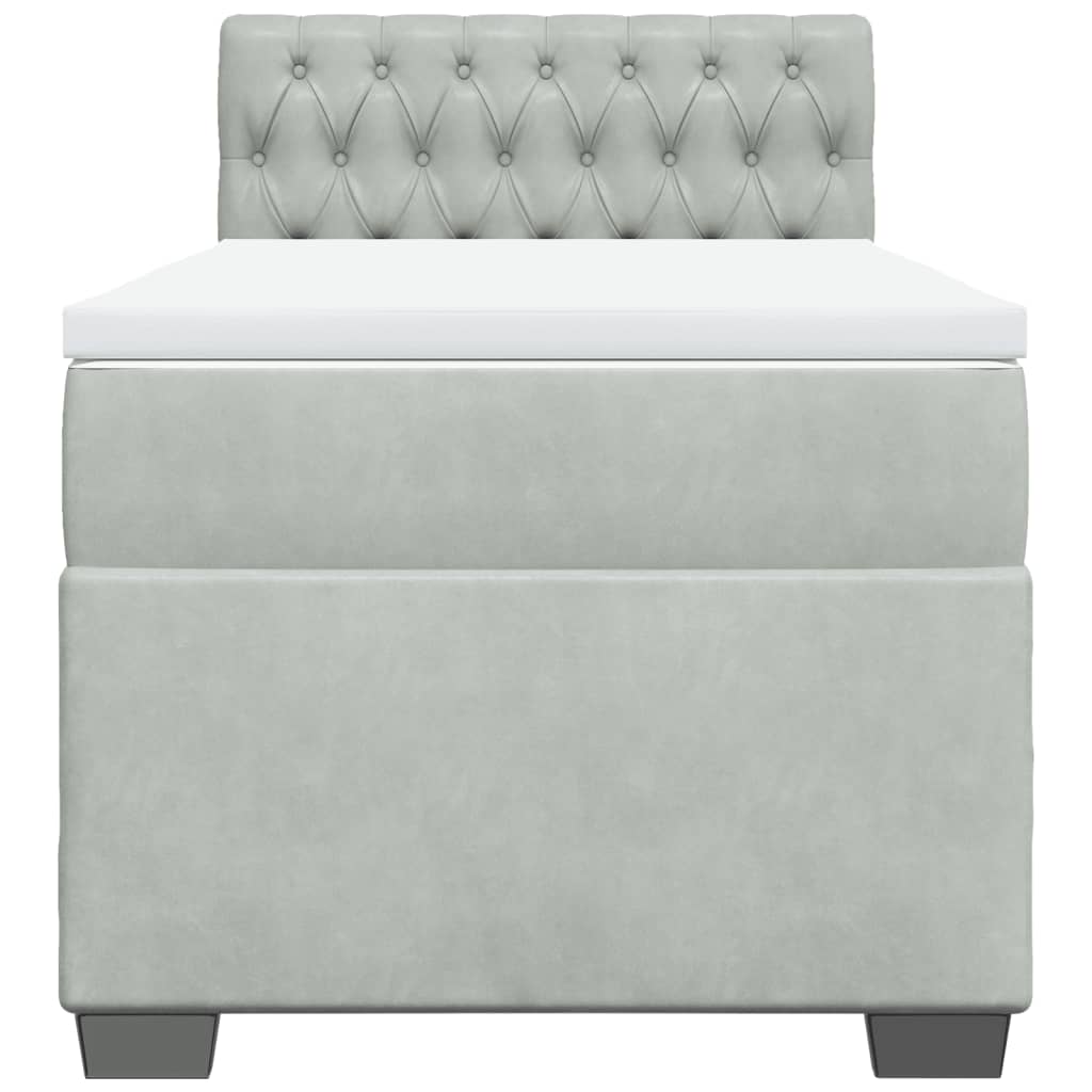 Box spring krevet s madracem svjetlosivi 80 x 200 cm baršunasti