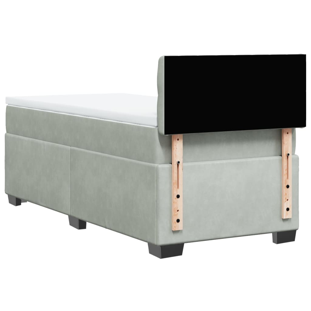 Box spring krevet s madracem svjetlosivi 80 x 200 cm baršunasti