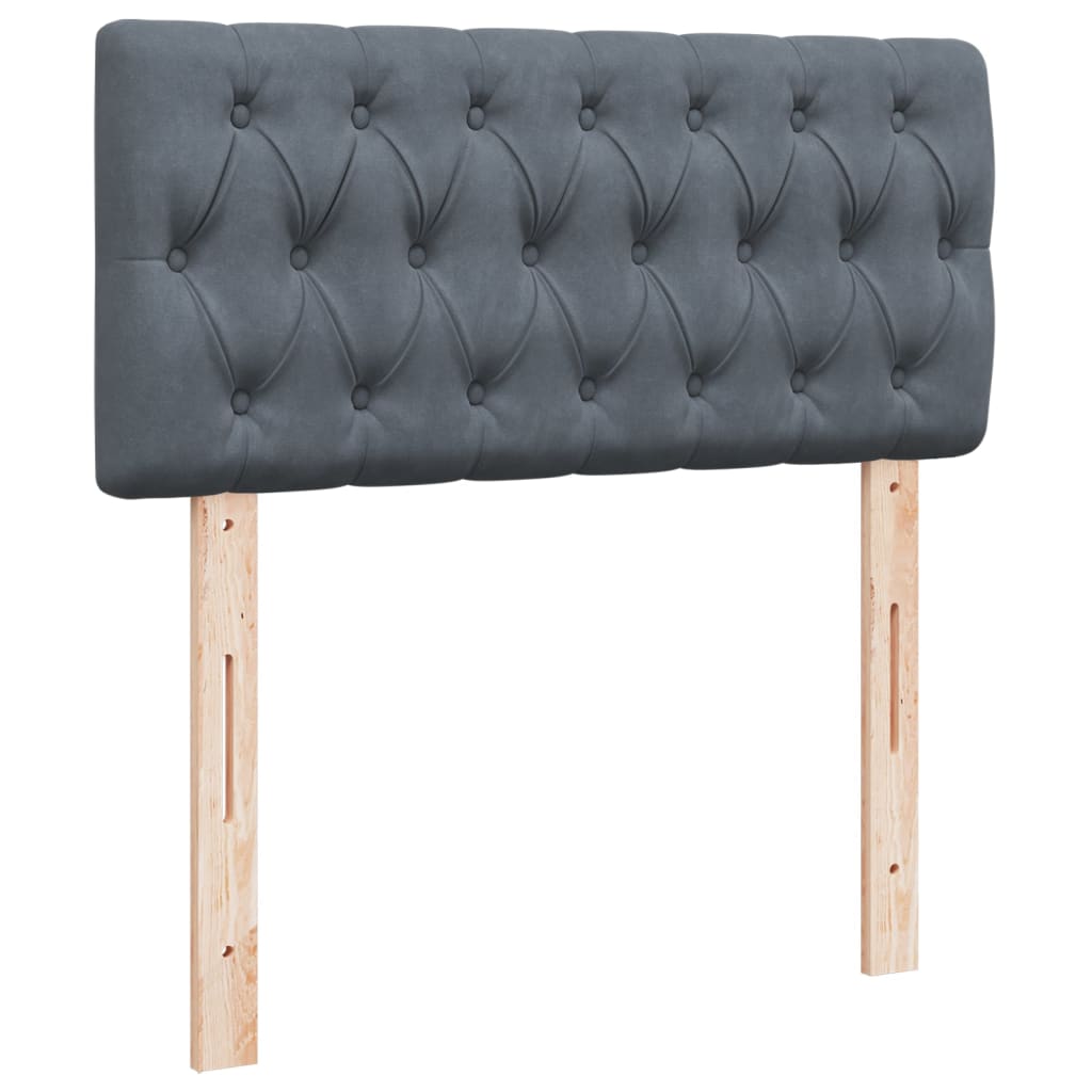 Box spring krevet s madracem tamnosivi 80 x 200 cm baršunasti