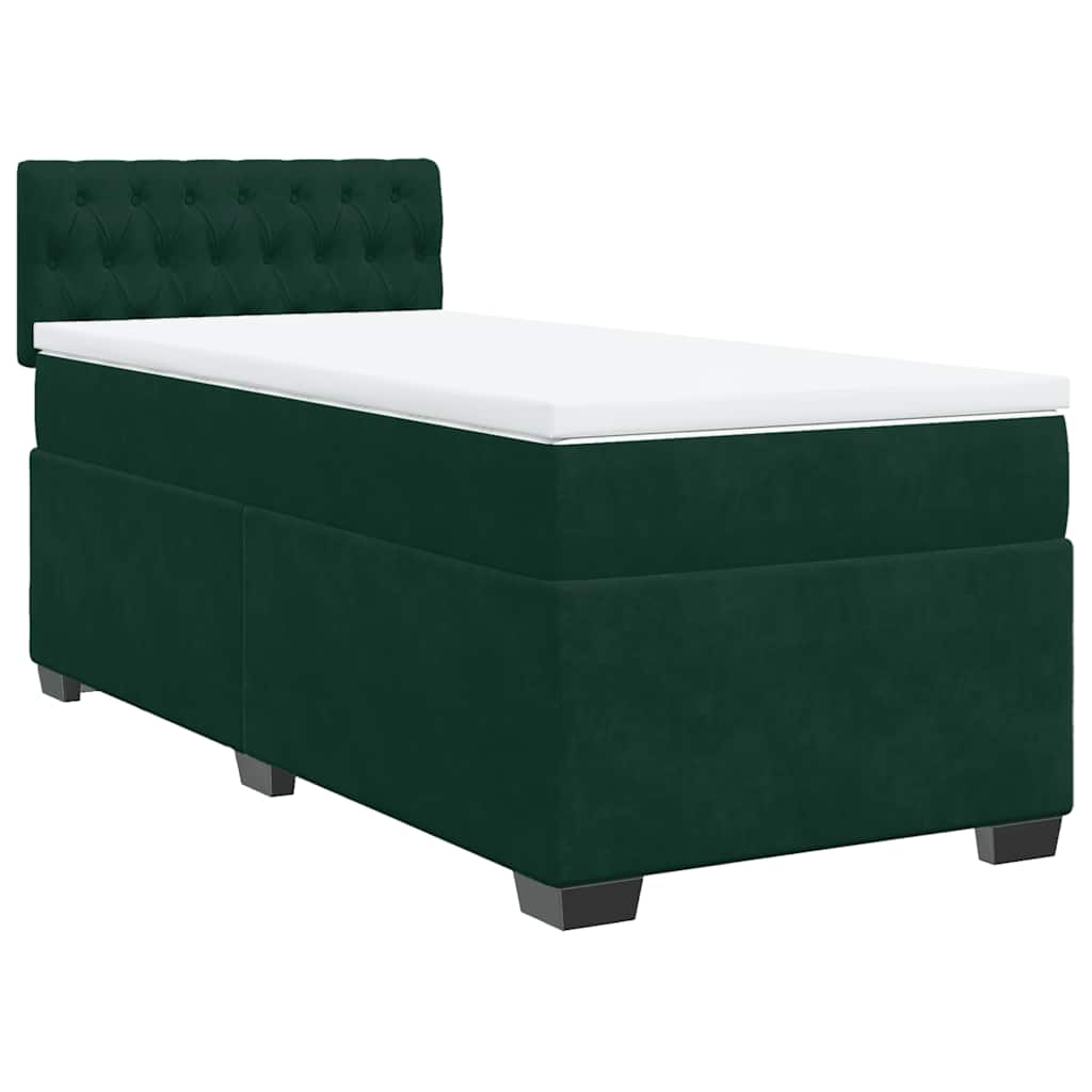 Box spring krevet s madracem tamnozeleni 80 x 200 cm baršunasti