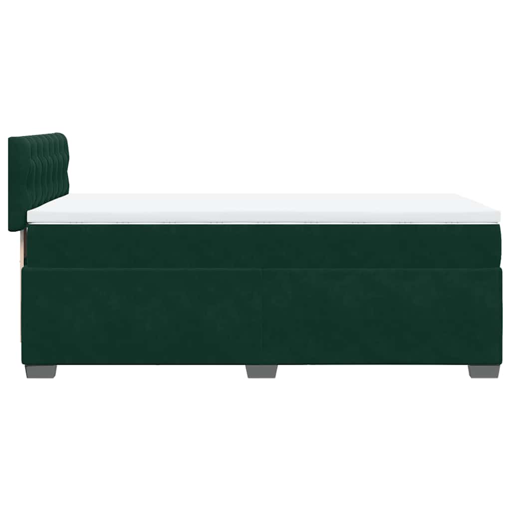 Box spring krevet s madracem tamnozeleni 80 x 200 cm baršunasti