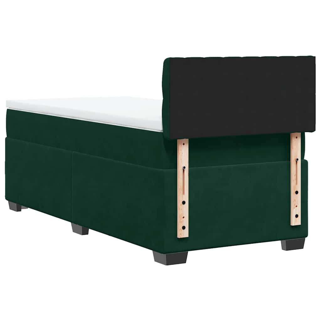 Box spring krevet s madracem tamnozeleni 80 x 200 cm baršunasti