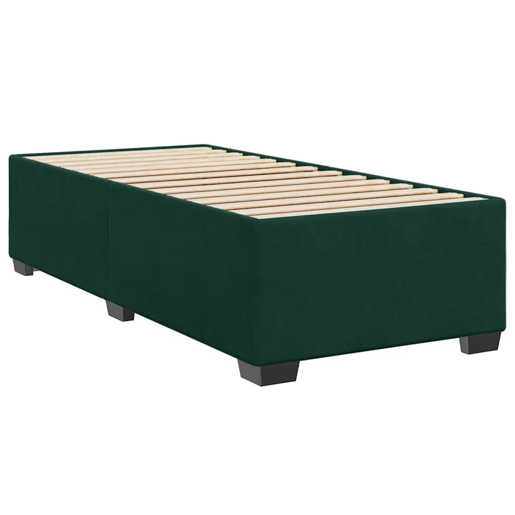 Box spring krevet s madracem tamnozeleni 80 x 200 cm baršunasti