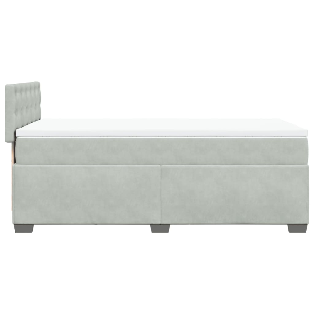 Box spring krevet s madracem svjetlosivi 80 x 200 cm baršunasti