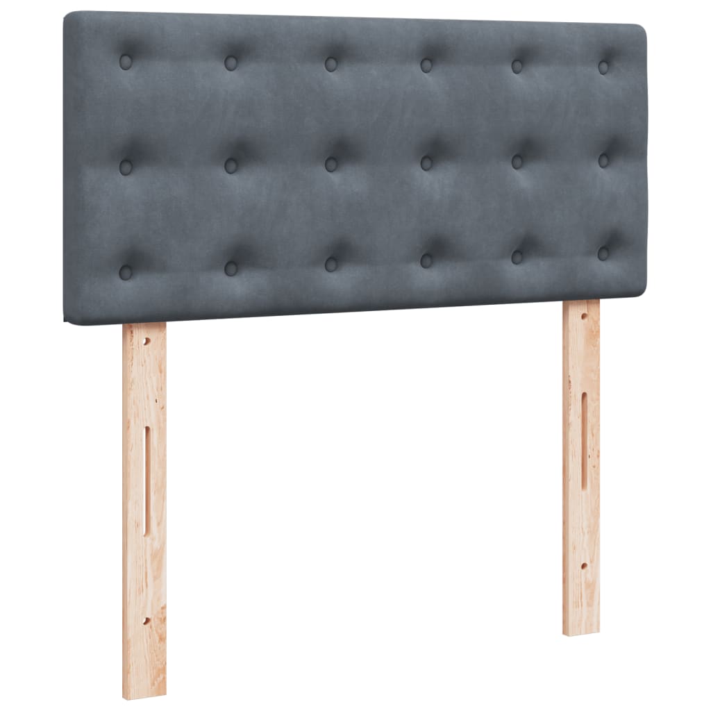 Box spring krevet s madracem tamnosivi 80 x 200 cm baršunasti