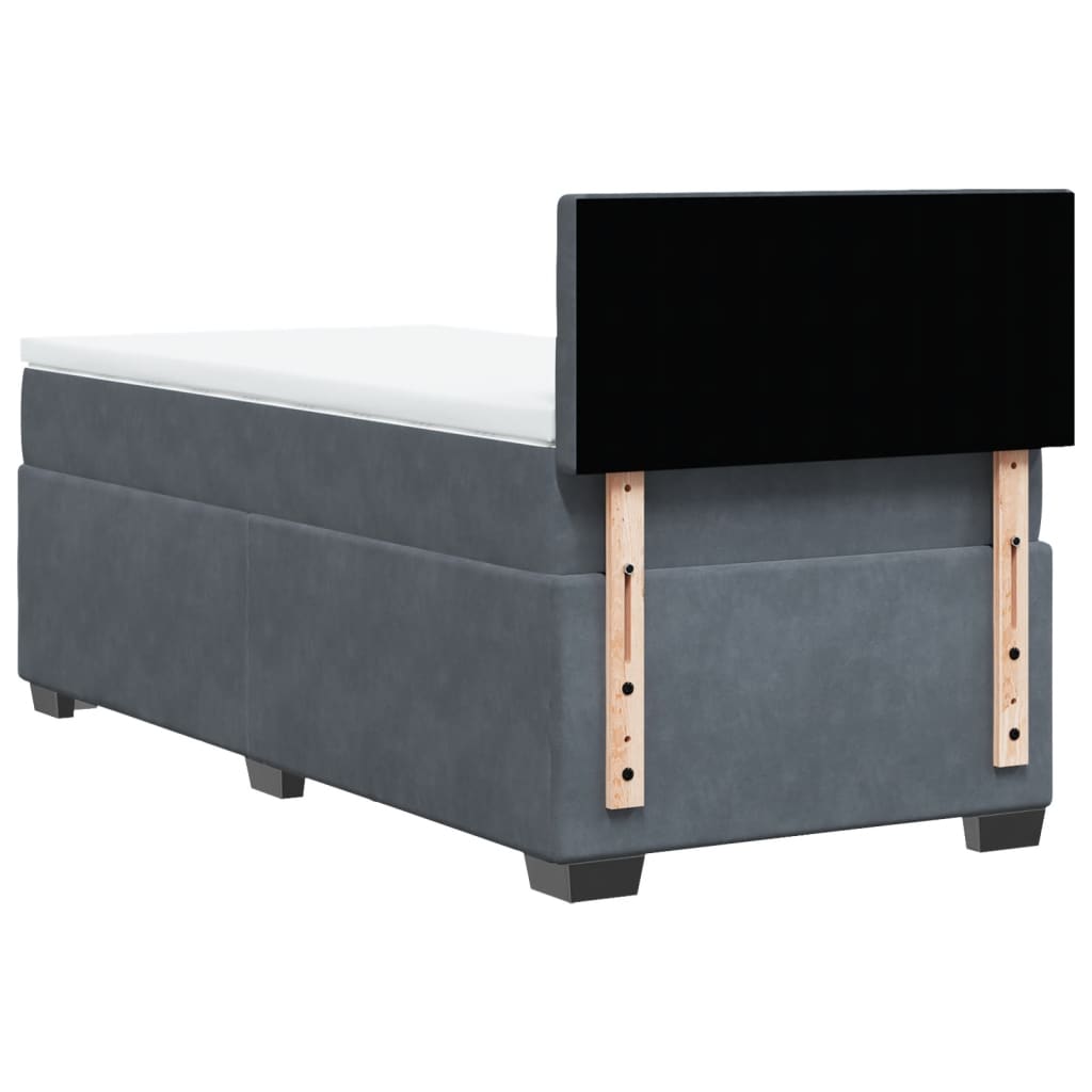 Box spring krevet s madracem tamnosivi 80 x 200 cm baršunasti