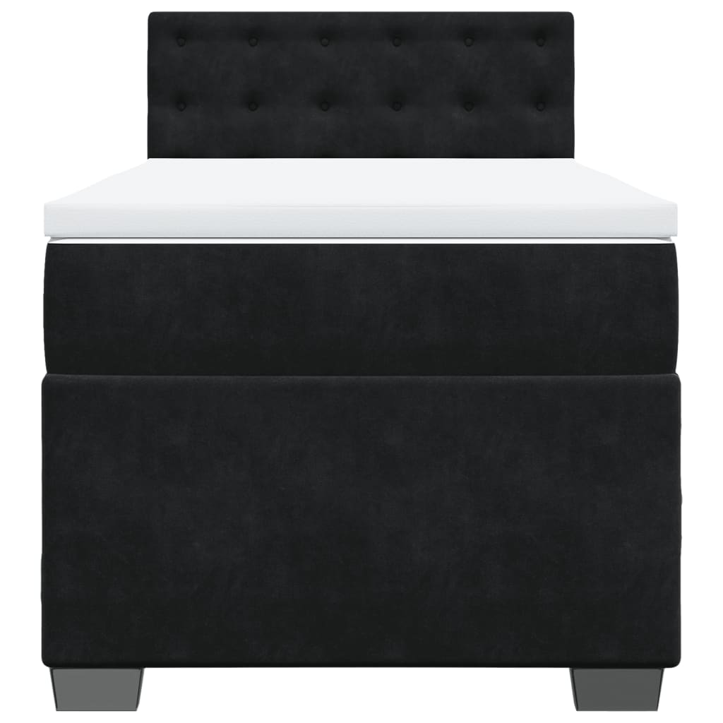 Box spring krevet s madracem crni 80 x 200 cm baršunasti