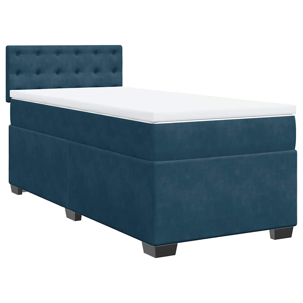 Box spring krevet s madracem tamnoplavi 80 x 200 cm baršunasti