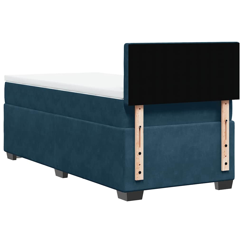 Box spring krevet s madracem tamnoplavi 80 x 200 cm baršunasti