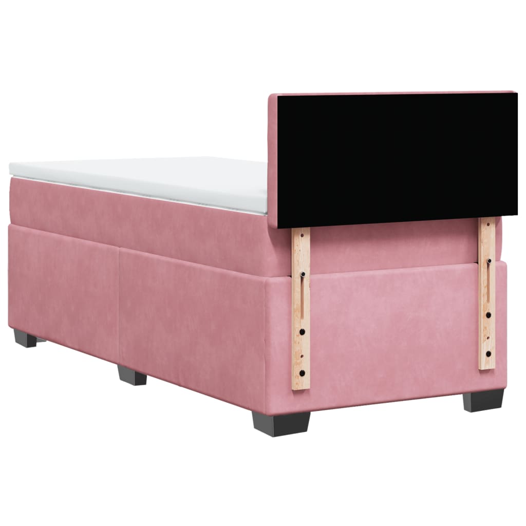 Box spring krevet s madracem ružičasti 80 x 200 cm baršunasti