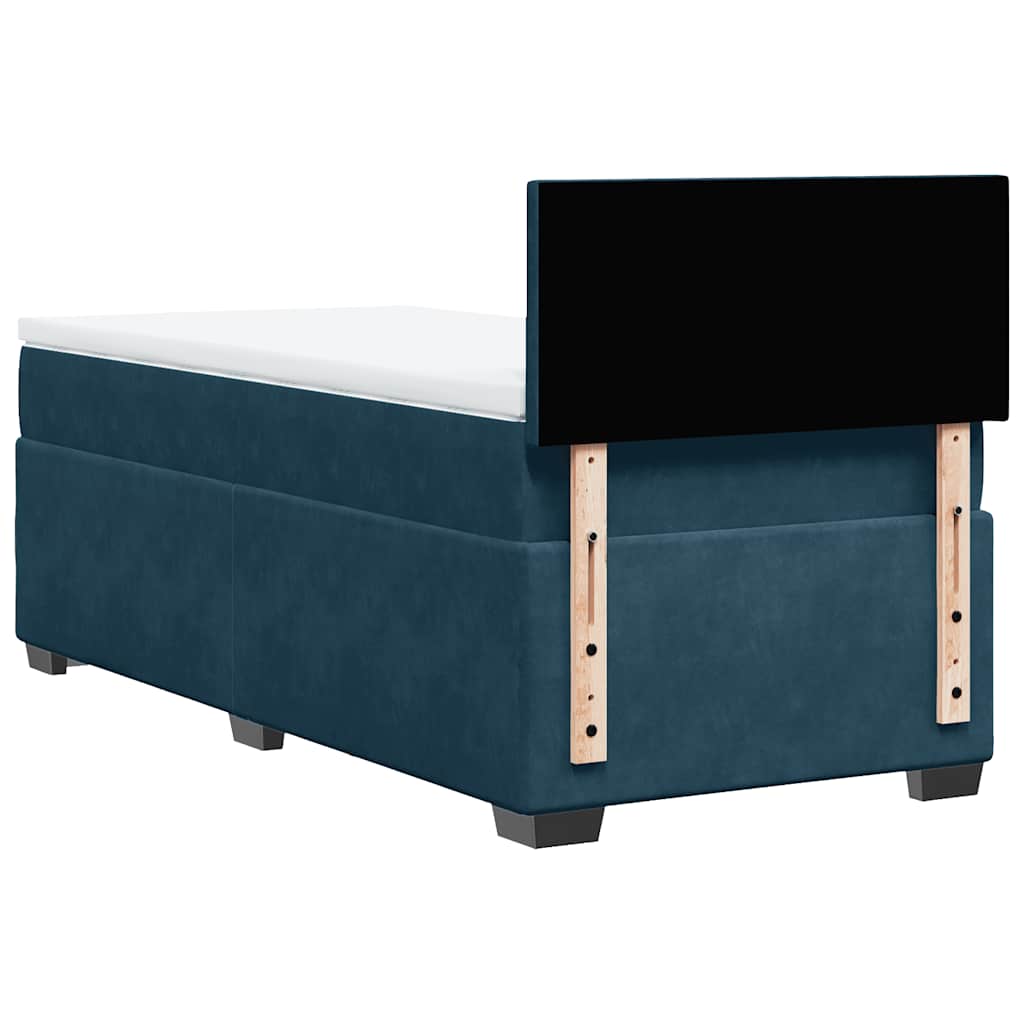 Box spring krevet s madracem tamnoplavi 90x190 cm baršunasti