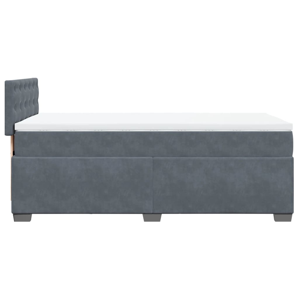 Box spring krevet s madracem tamnosivi 90x190 cm baršunasti