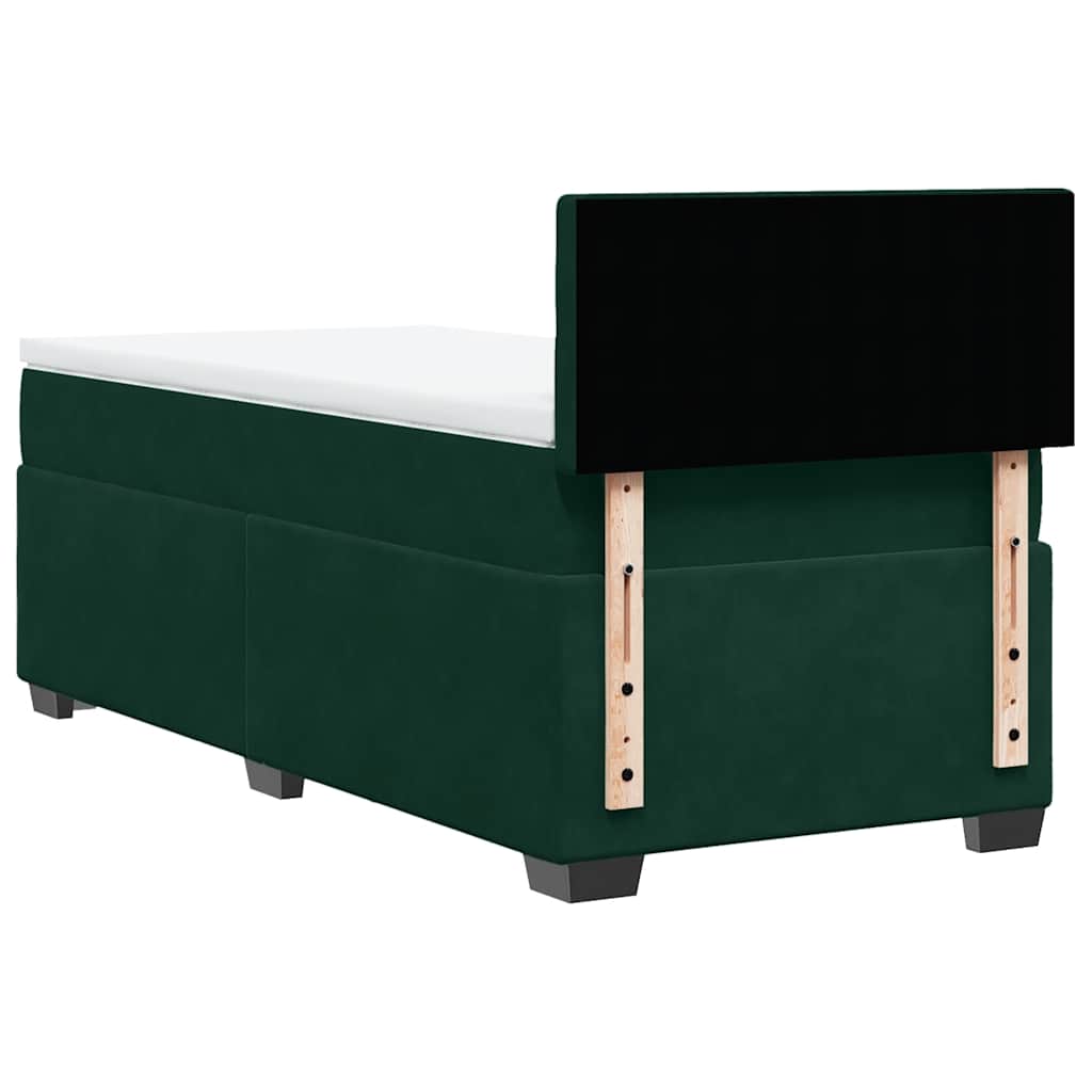 Box spring krevet s madracem tamnozeleni 90x190 cm baršunasti